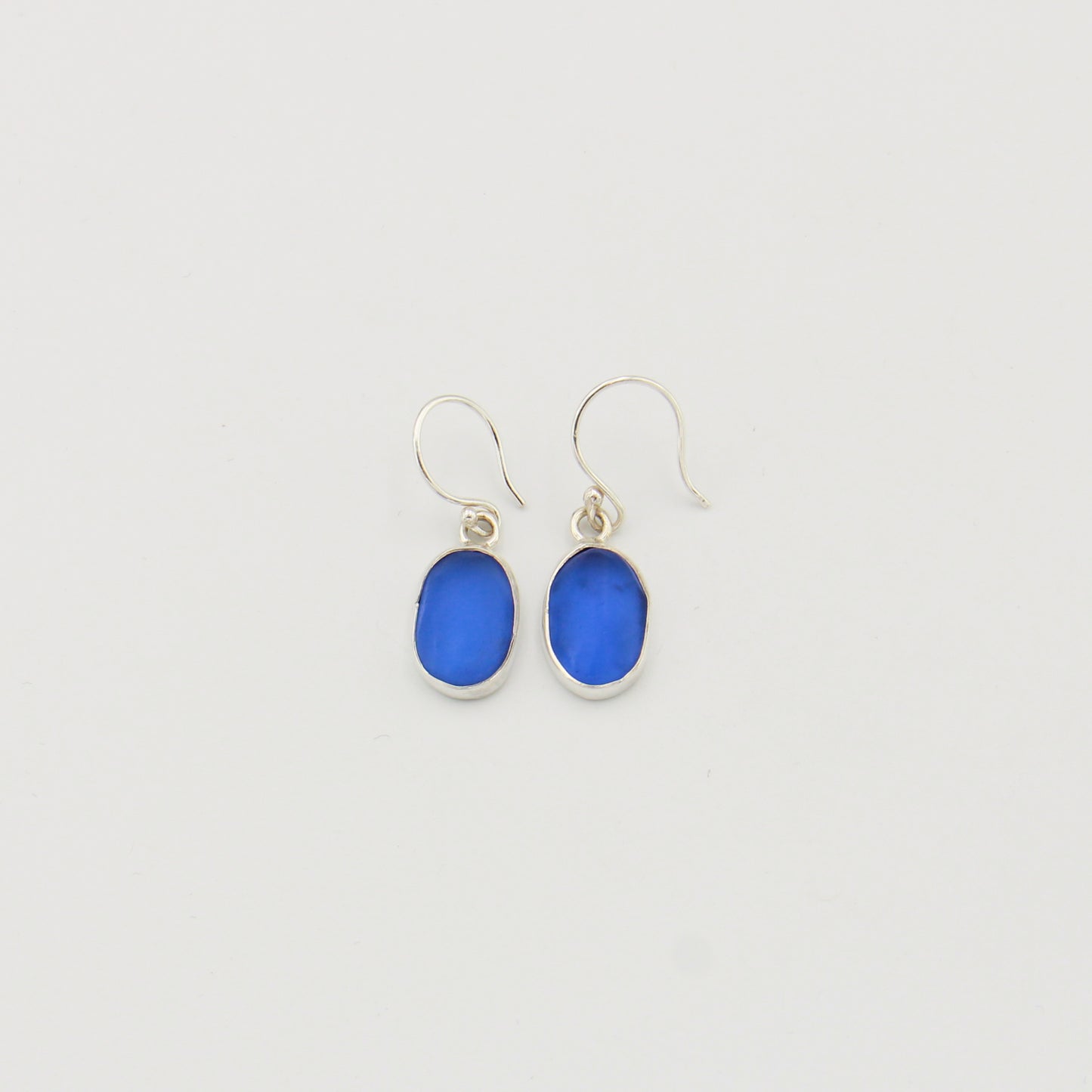 Twilight Blue Oval Sterling Earrings