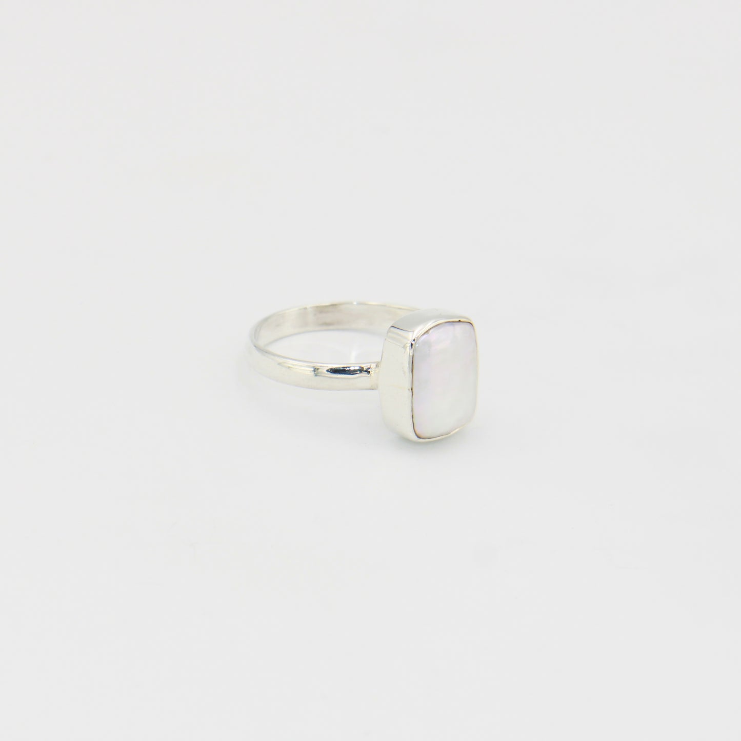 Pearl Rectangle Sterling Ring Sz 9