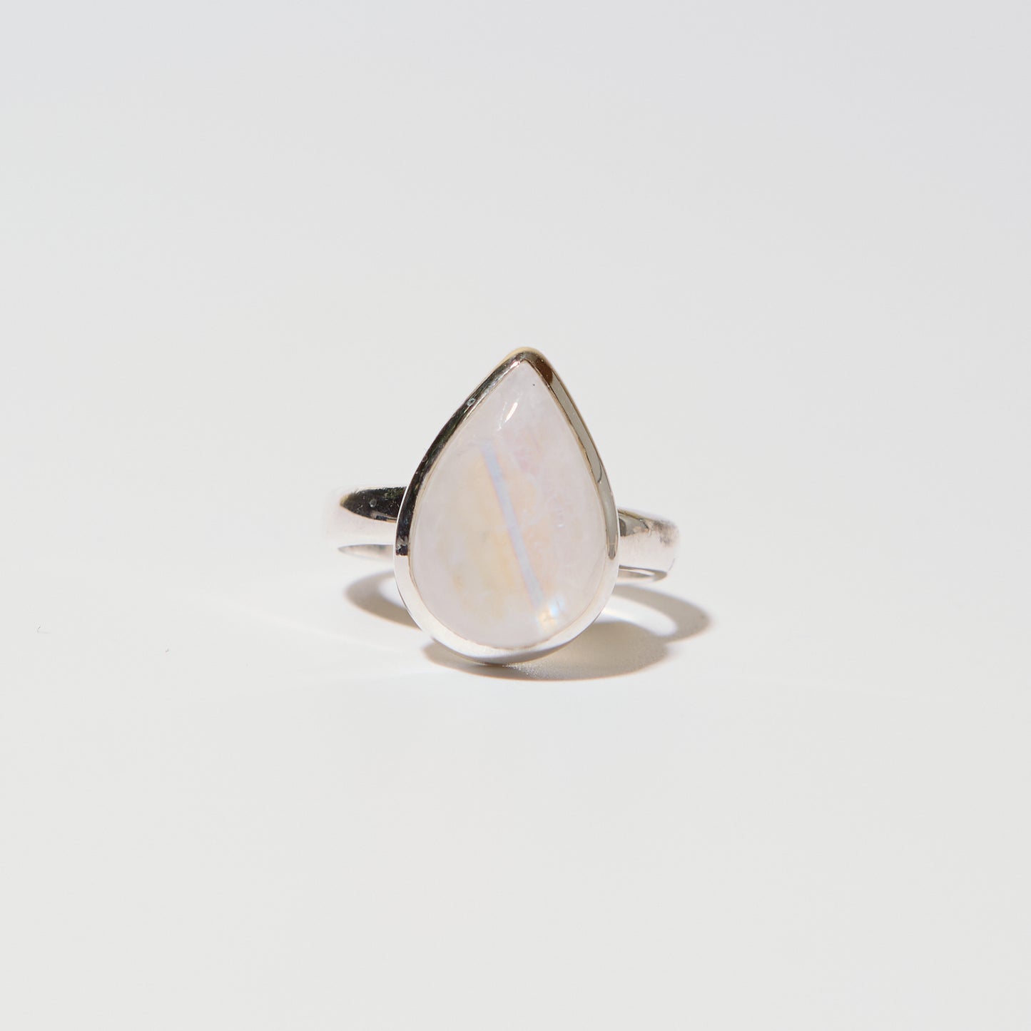 Moonstone Teardrop Sterling Ring Sz 11