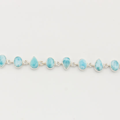 Larimar Small Pear & Ovals Sterling Bracelet