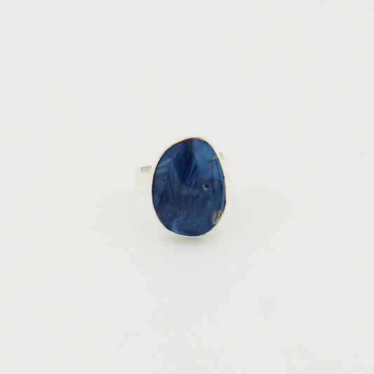 Leland Blue Dk Oval Sterling Ring Adj : 210000021281