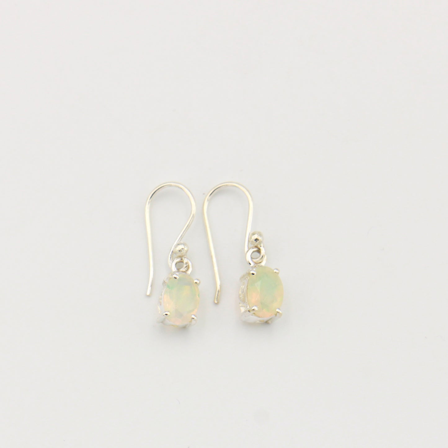 Ethiopian Opal Dainty Oval Sterling Earrings : 210000022141
