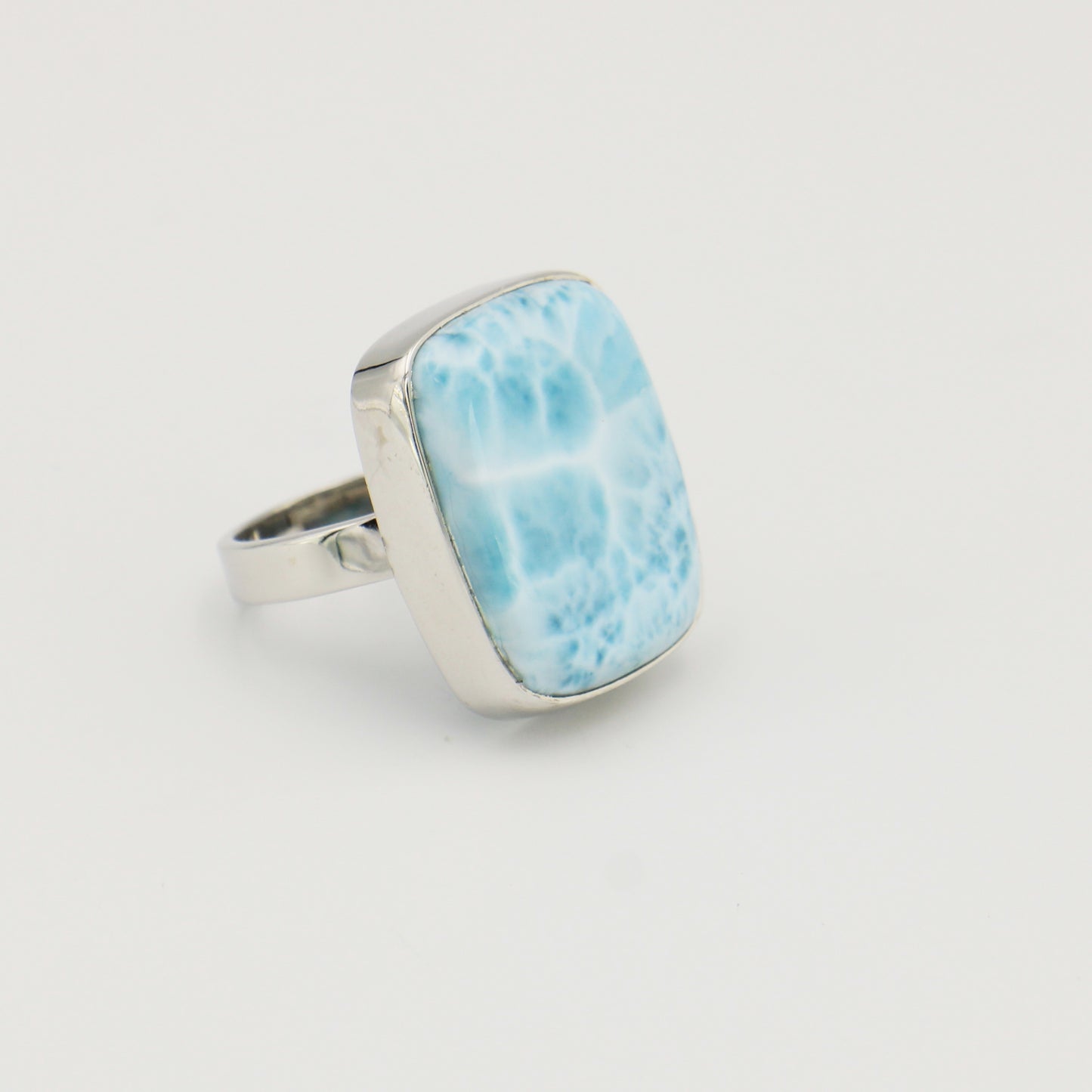 Larimar Large Rectangle Sterling Ring Adj : 210000020574