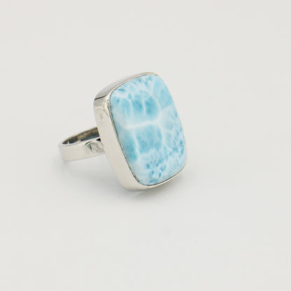 Larimar Large Rectangle Sterling Ring Adj : 210000020574
