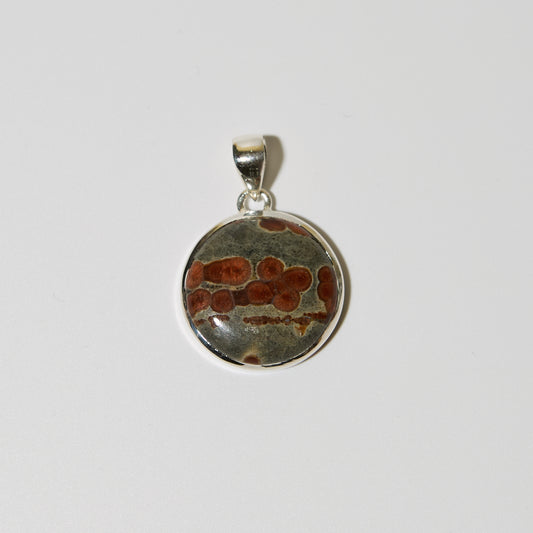 Peanut Obsidian Round Sterling Pendant