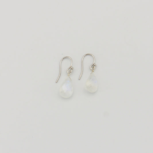 Rainbow Moonstone Faceted Bead Drop Earrings : 210000022100