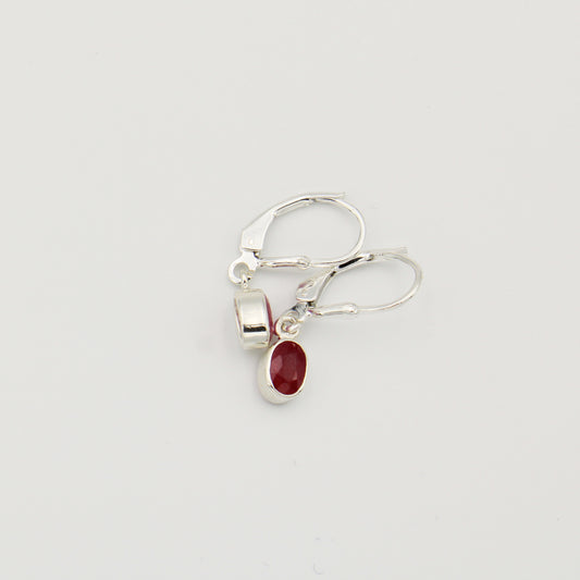 Ruby Oval Sterling Earrings