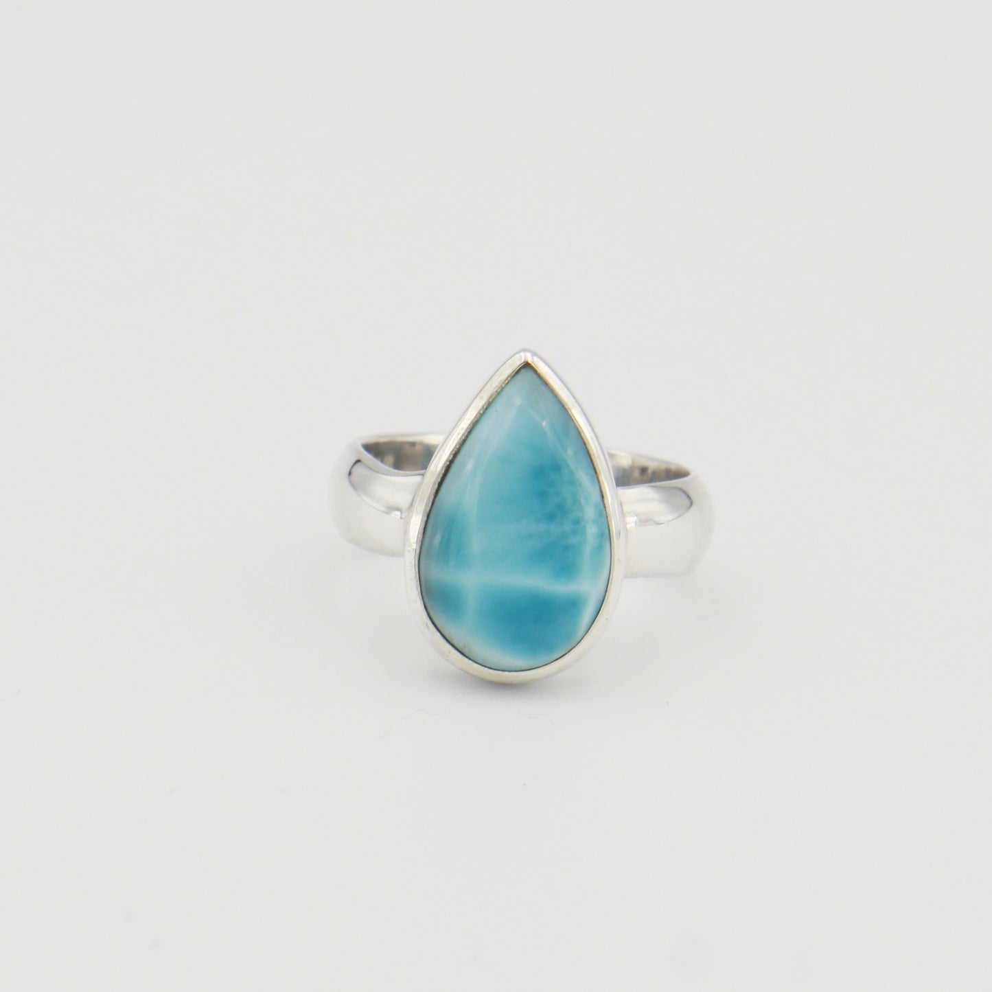 Larimar Teardrop Sterling Ring Sz 9