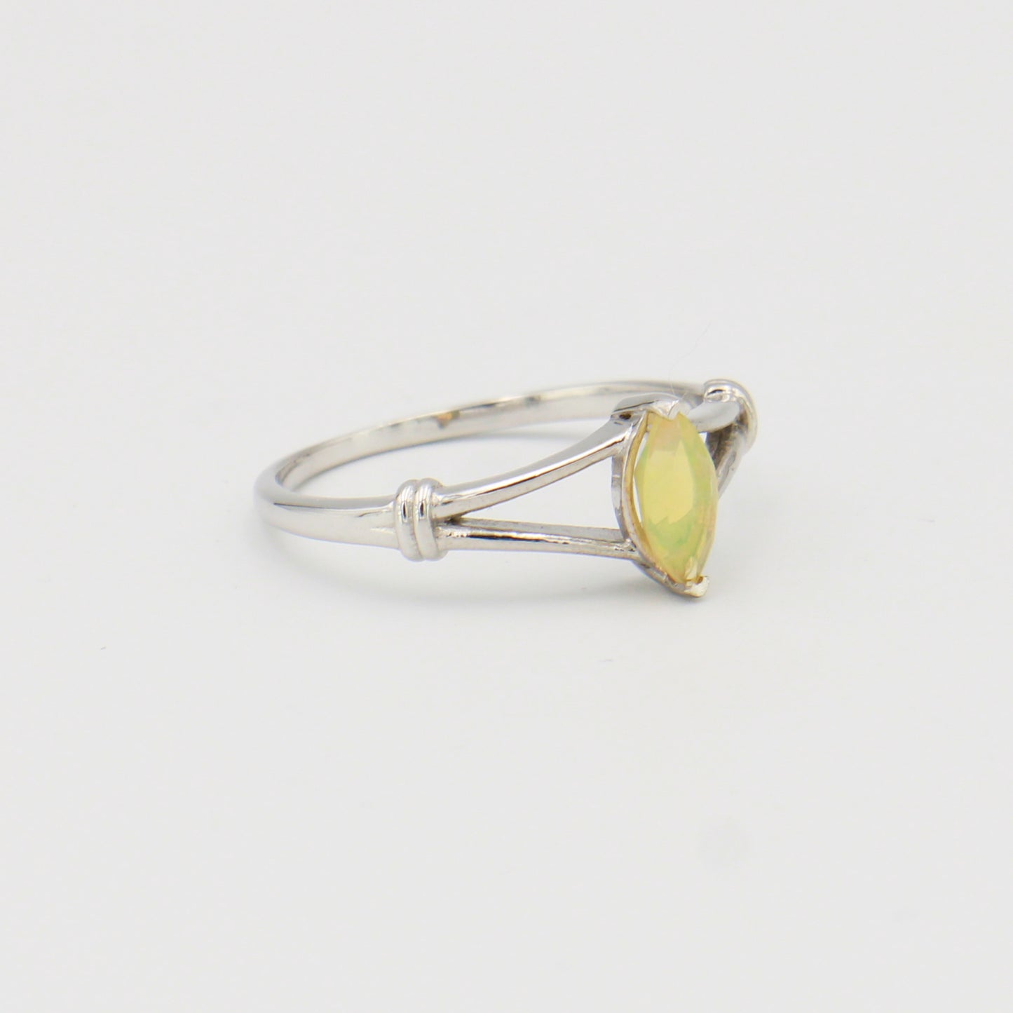 Ethiopian Opal Marquis Sterling Ring Sz 7