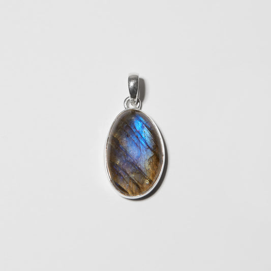 Labradorite Oval Sterling Pendant