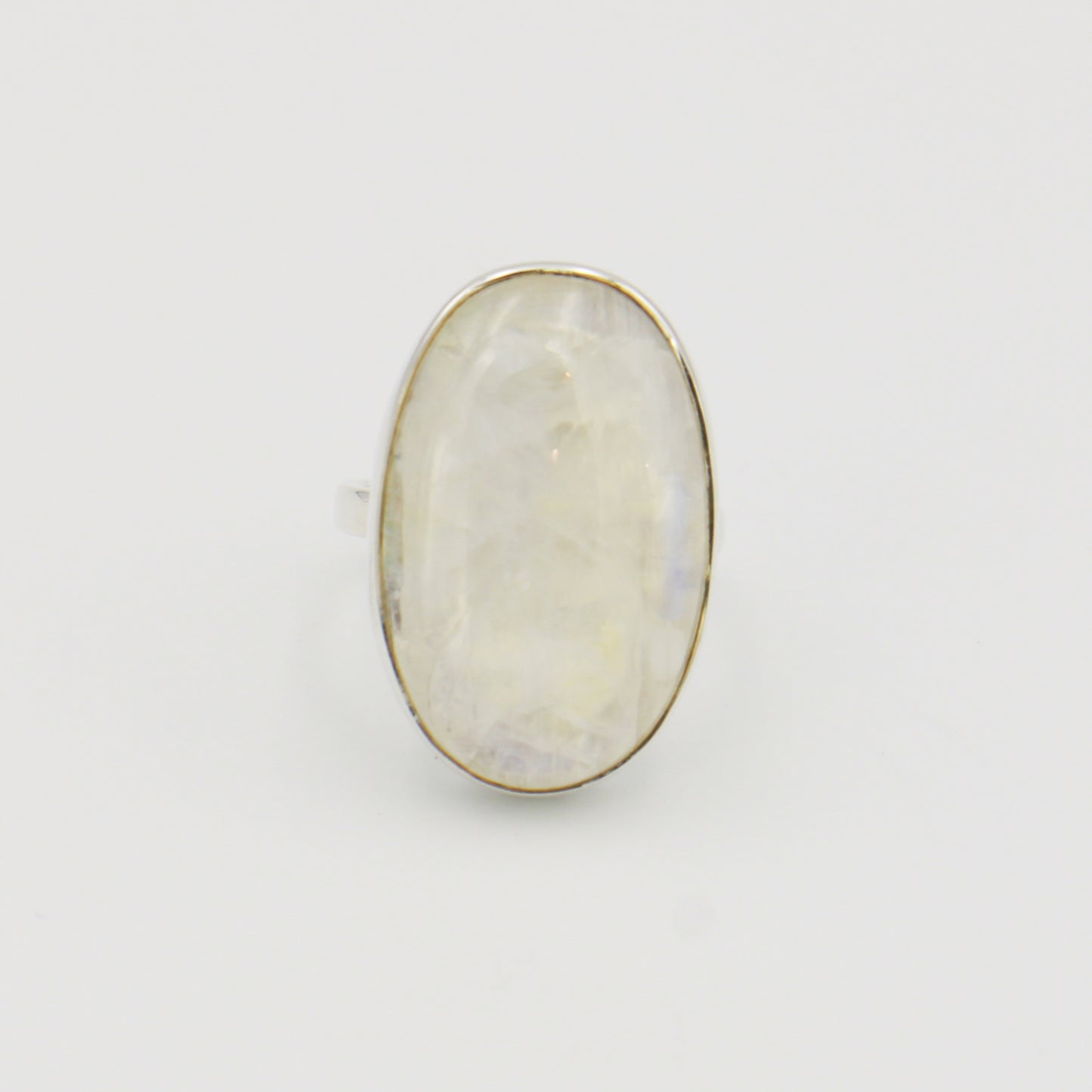 Moonstone Large Oval Sterling Ring Sz 9