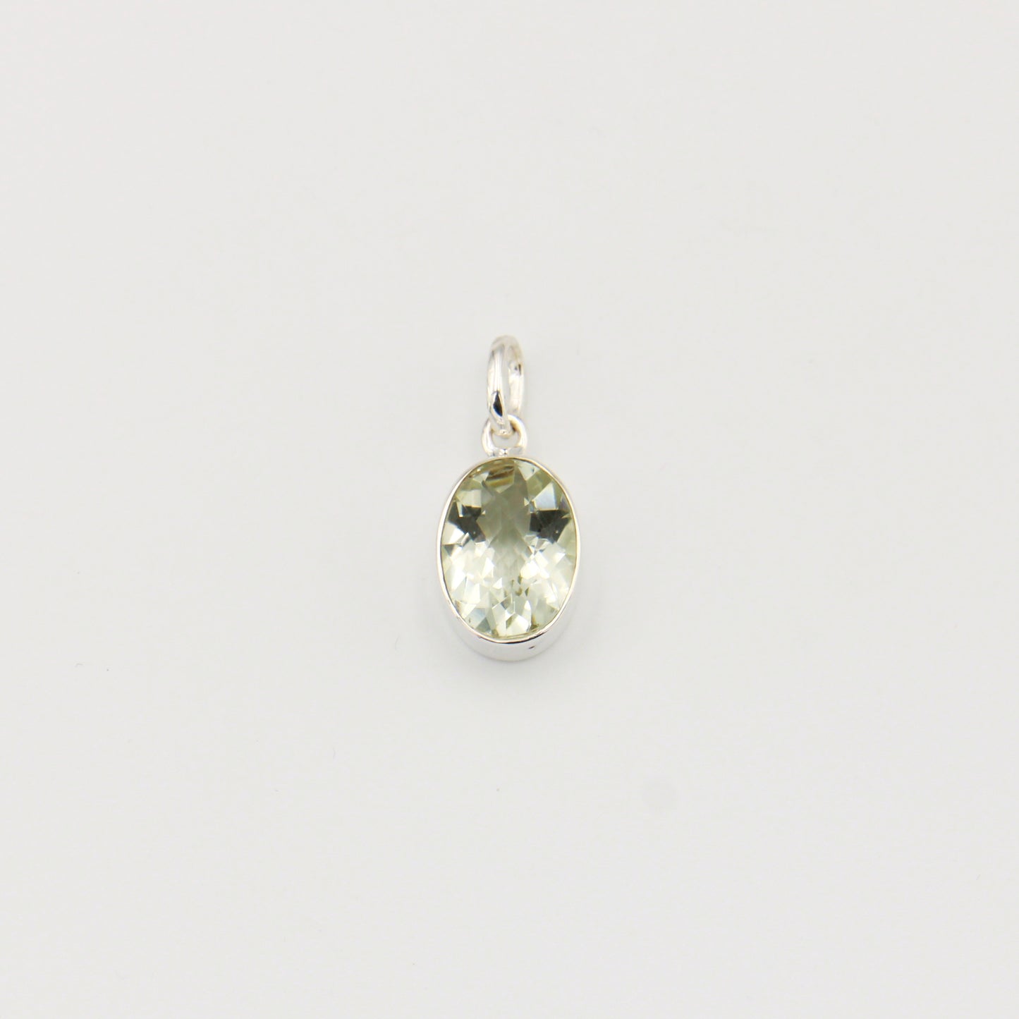 Green Amethyst Oval Sterling Pendant : 210000022170