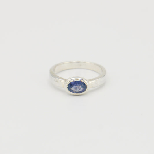Tanzanite Oval Sterling Ring Sz 7.5