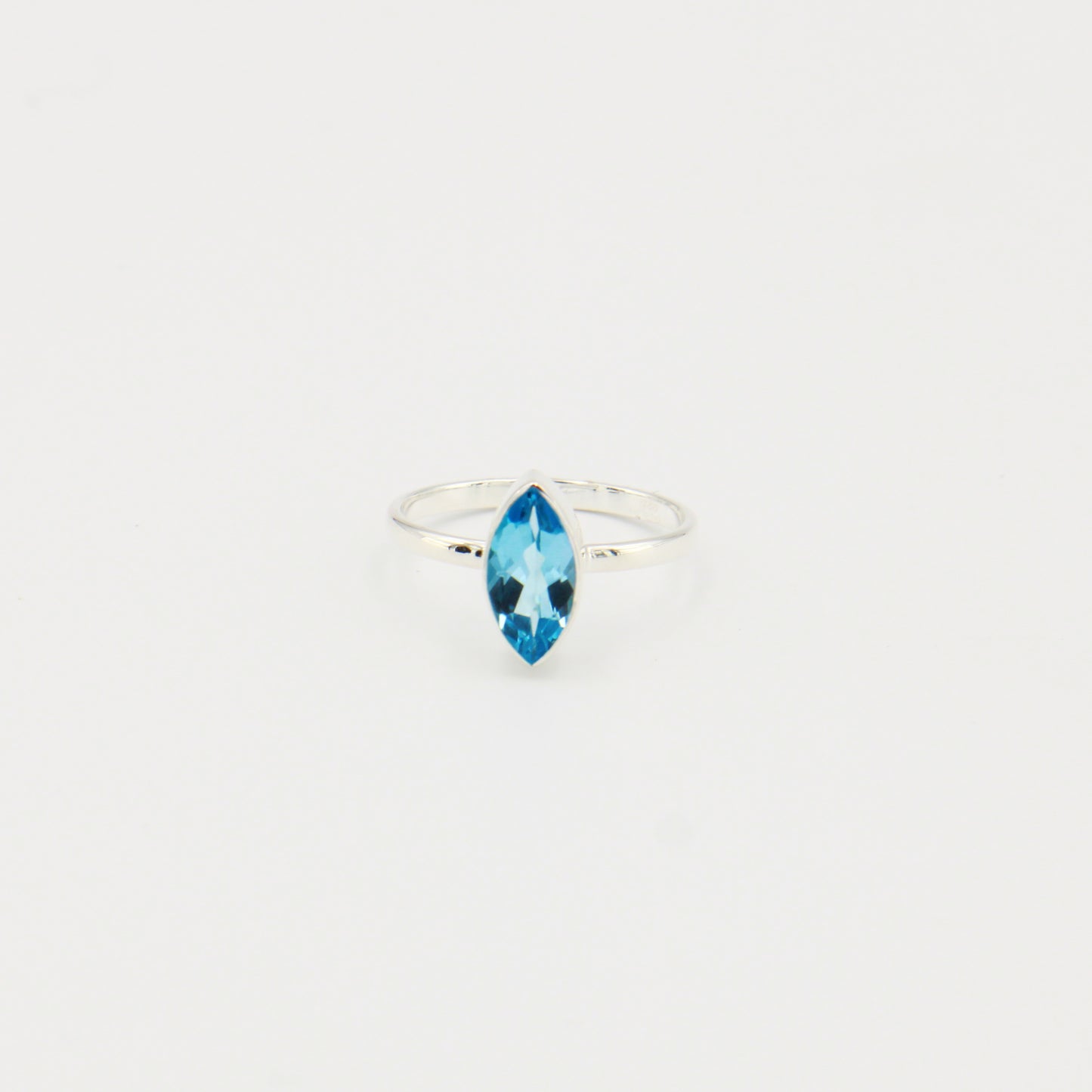 Blue Topaz Marquis Ring Sz 9