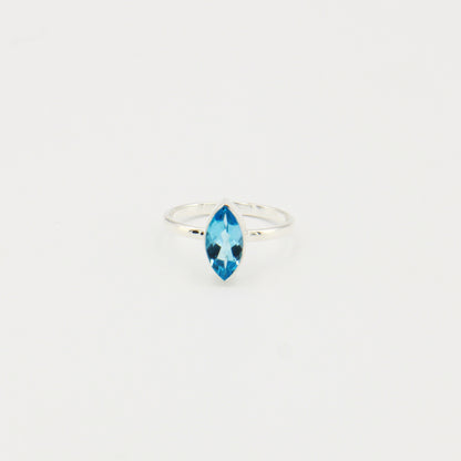 Blue Topaz Marquis Ring Sz 9