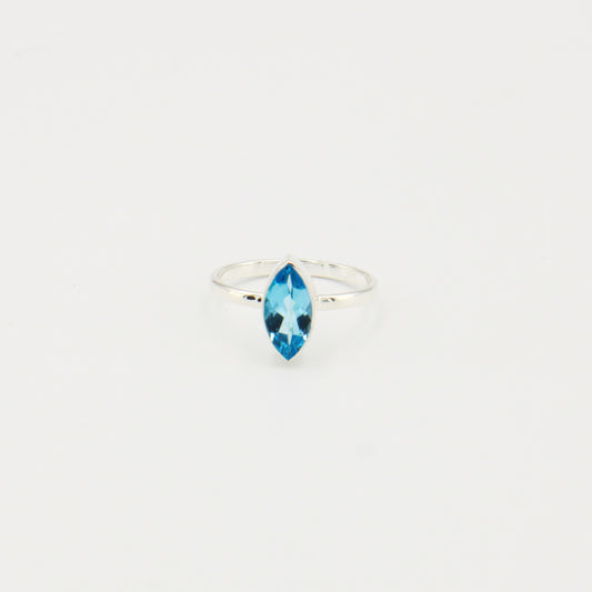 Blue Topaz Marquis Ring Sz 9