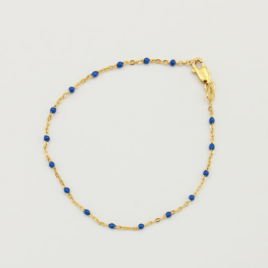 Enamel GF Sterling Bracelet Cobalt