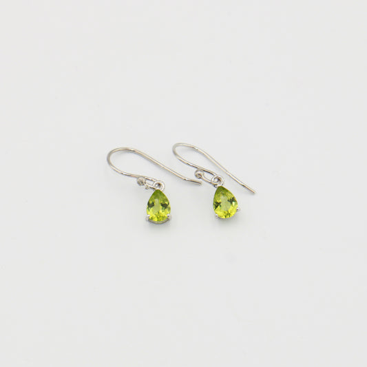 Peridot Pear Prong Sterling Earrings : 210000021906
