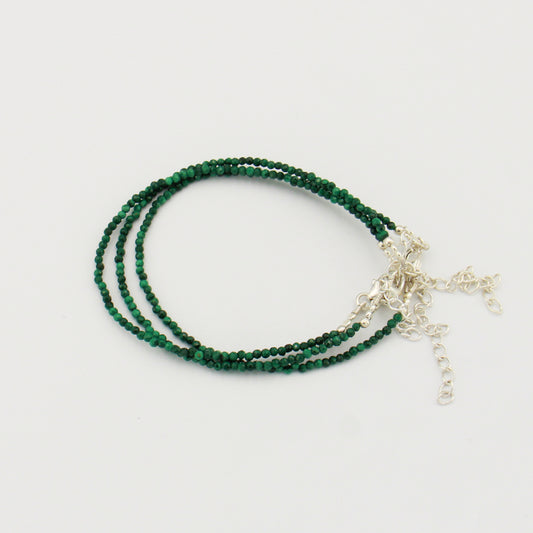 Dainty Gemstone Beaded Bracelet Malachite