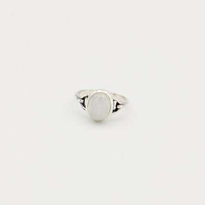 Moonstone Oval Sterling Ring Sz 7 : 210000022277