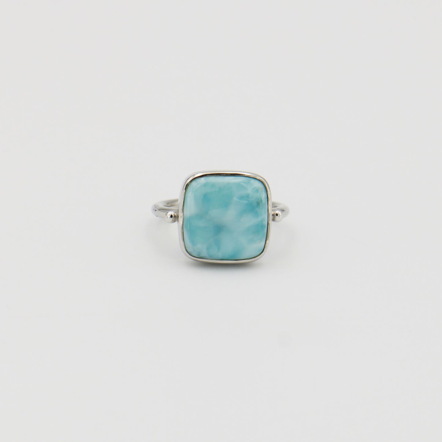 Larimar Square Sterling Ring Sz 6