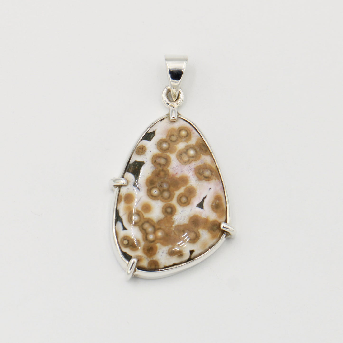 Ocean Jasper Wedge Sterling Pendant