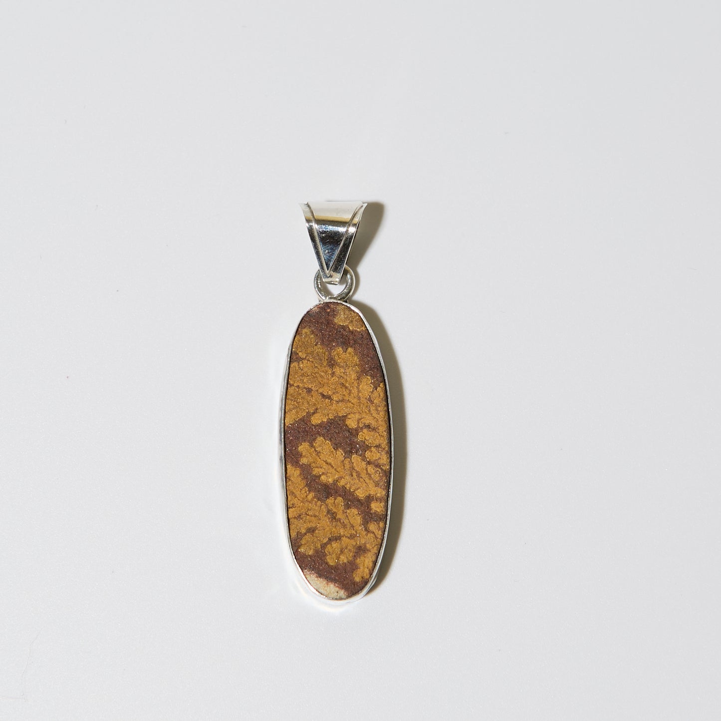 Dendrite Long Oval Sterling Pendant