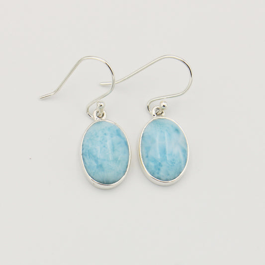 Larimar Oval Sterling Earrings : 210000020759