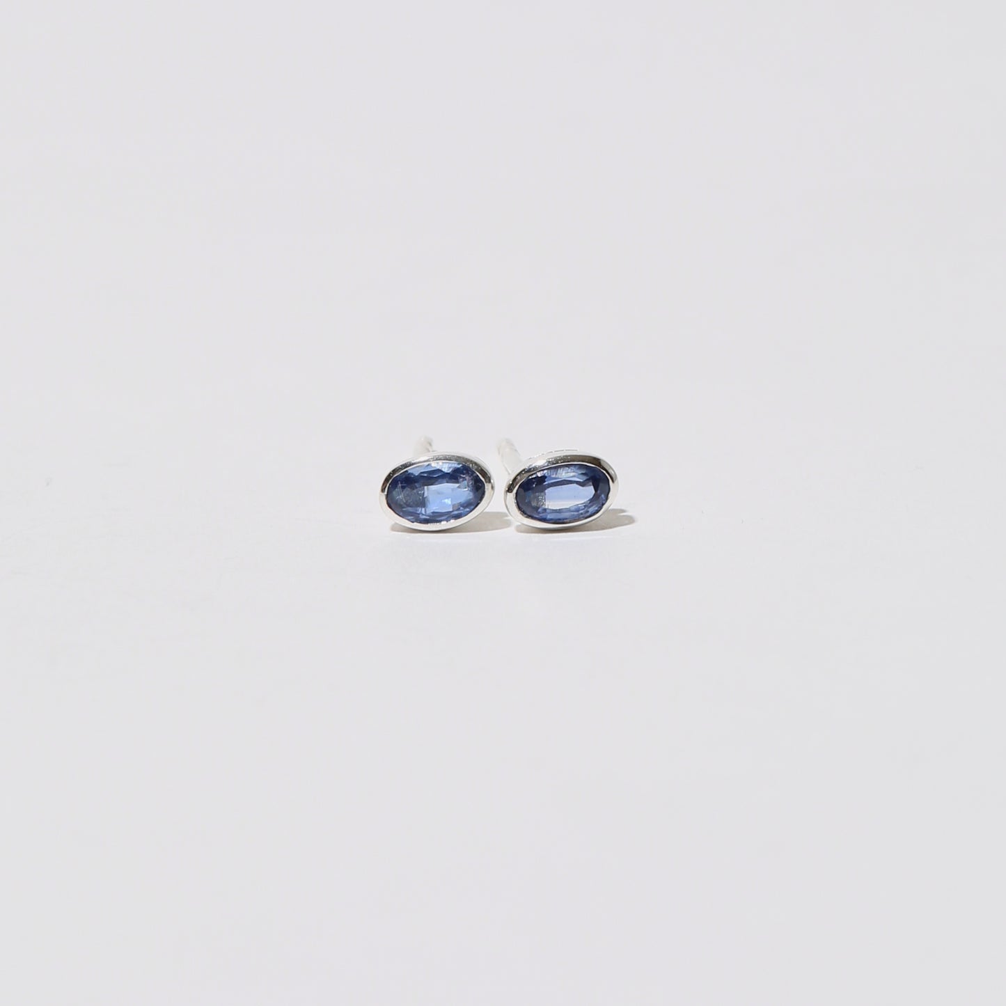 Dainty Kyanite Oval Sterling Studs