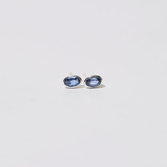 Dainty Kyanite Oval Sterling Studs