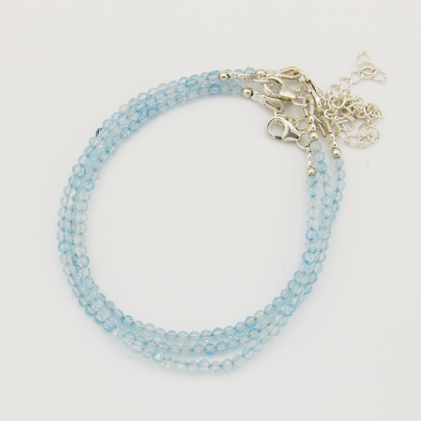 Dainty Gemstone Beaded Bracelet Aquamarine