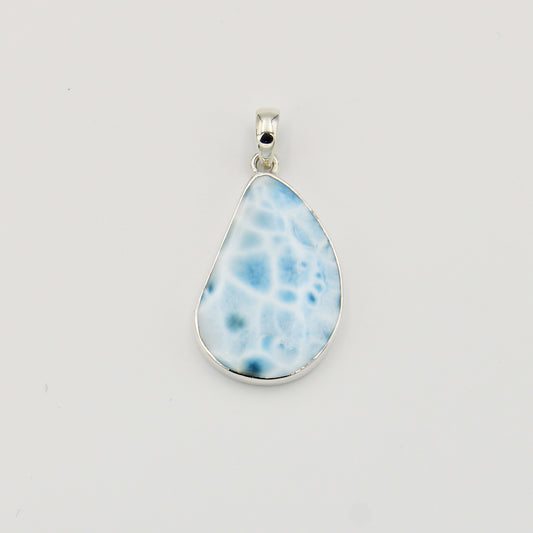 Larimar Large Wedge Sterling Pendant