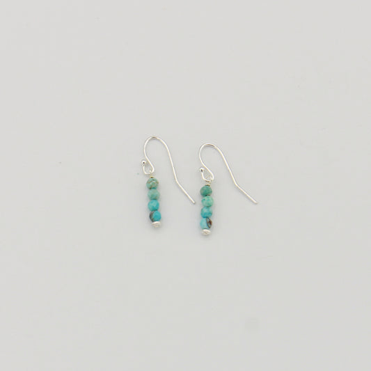 Turquoise Bead Drop Sterling Earrings