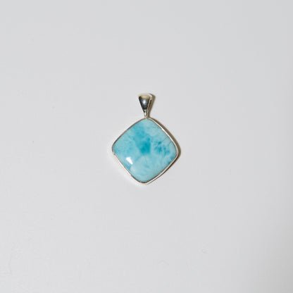 Larimar Cushion Sterling Pendant