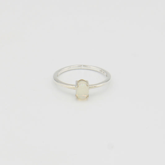 Ethiopian Opal Oval Prong Sterling Ring Sz 6 : 210000022104