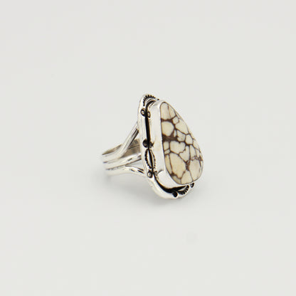 Wild Horse Wedge Sterling Ring Sz 7.5
