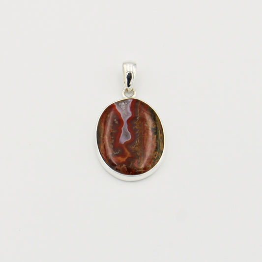 Condor Agate Oval Sterling Pendant