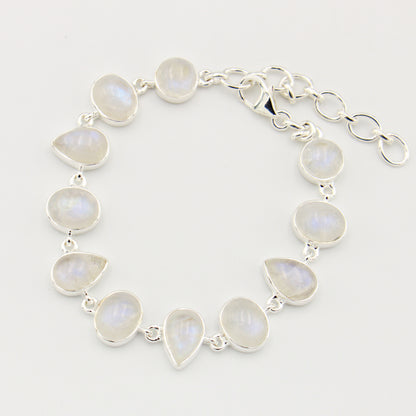 Moonstone Pears & Ovals Sterling Bracelet