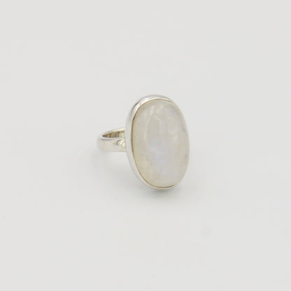 Moonstone Oval Sterling Ring Sz 7 : 210000021046
