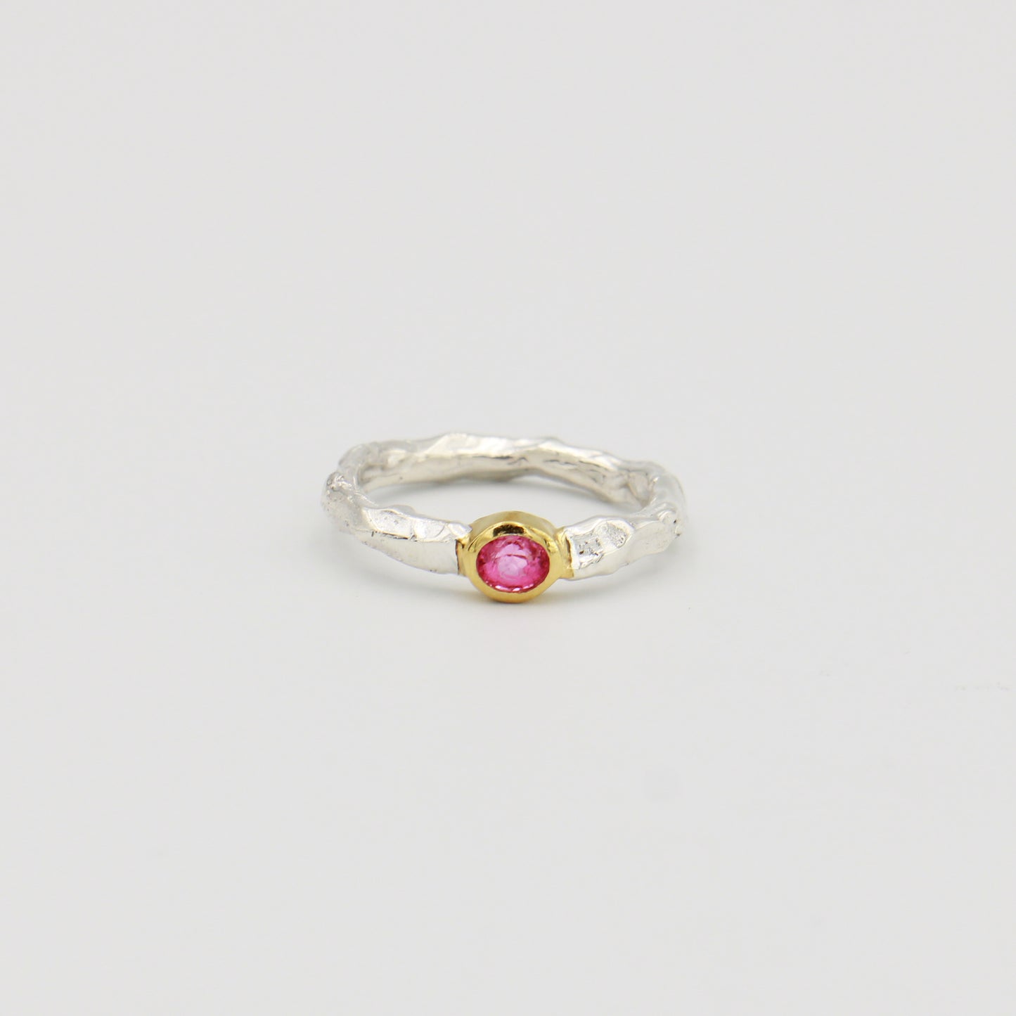Ruby Rustic Band GP Sterling Ring Sz 7