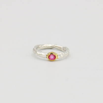 Ruby Rustic Band GP Sterling Ring Sz 7