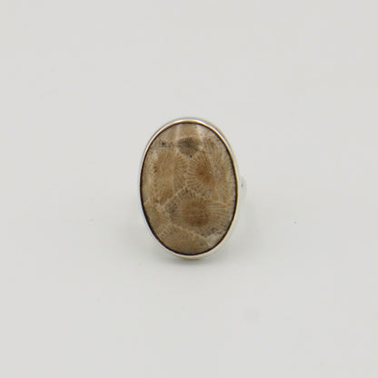 Petoskey Large Oval Sterling Ring Adj.