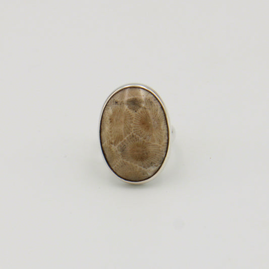 Petoskey Large Oval Sterling Ring Adj.
