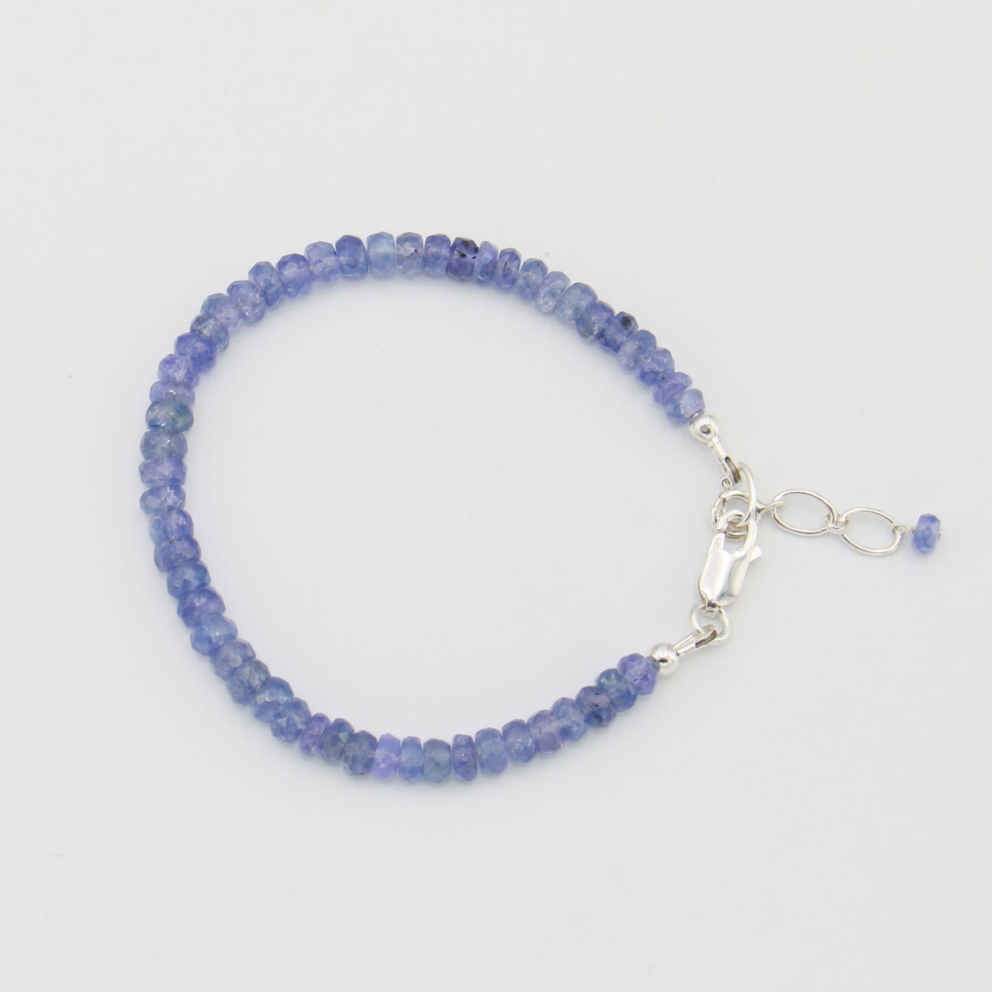 Tanzanite Beaded Sterling Bracelet