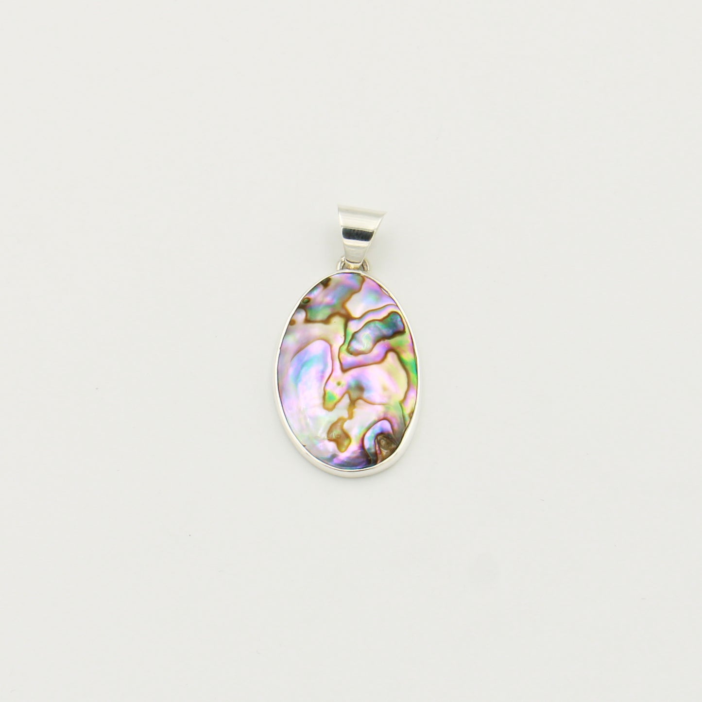 Abalone Large Oval Sterling Pendant