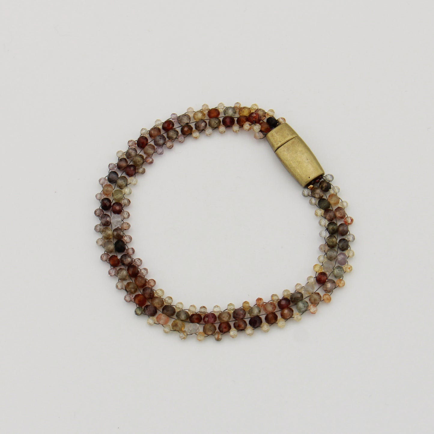 Tundra Sapphire & Tiny Zircon Beaded Bracelet