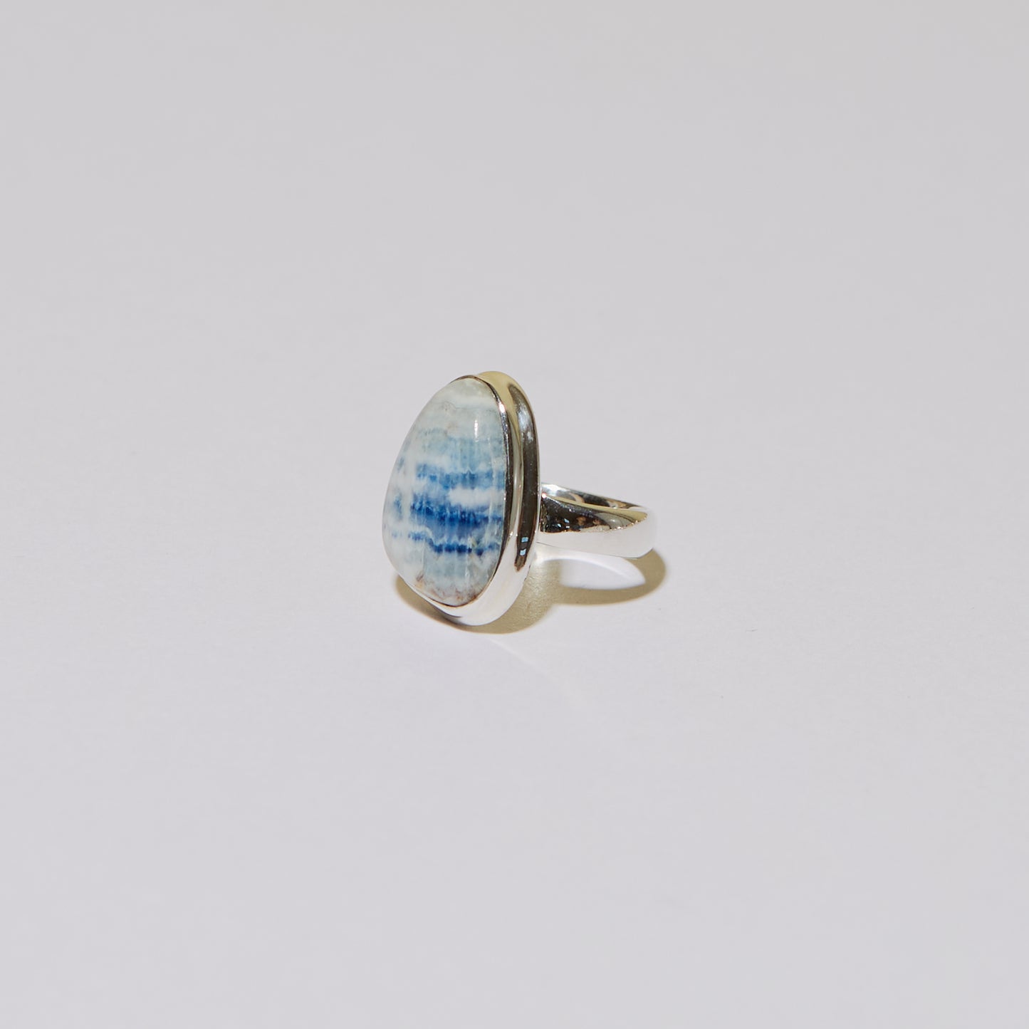 Scheelite Ovoid Sterling Ring Sz 6