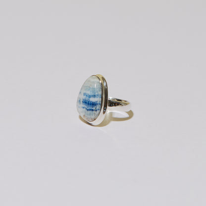 Scheelite Ovoid Sterling Ring Sz 6