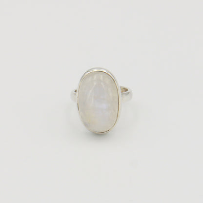 Moonstone Oval Sterling Ring Sz 7 : 210000021046