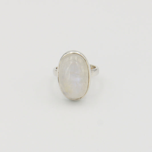 Moonstone Oval Sterling Ring Sz 7 : 210000021046